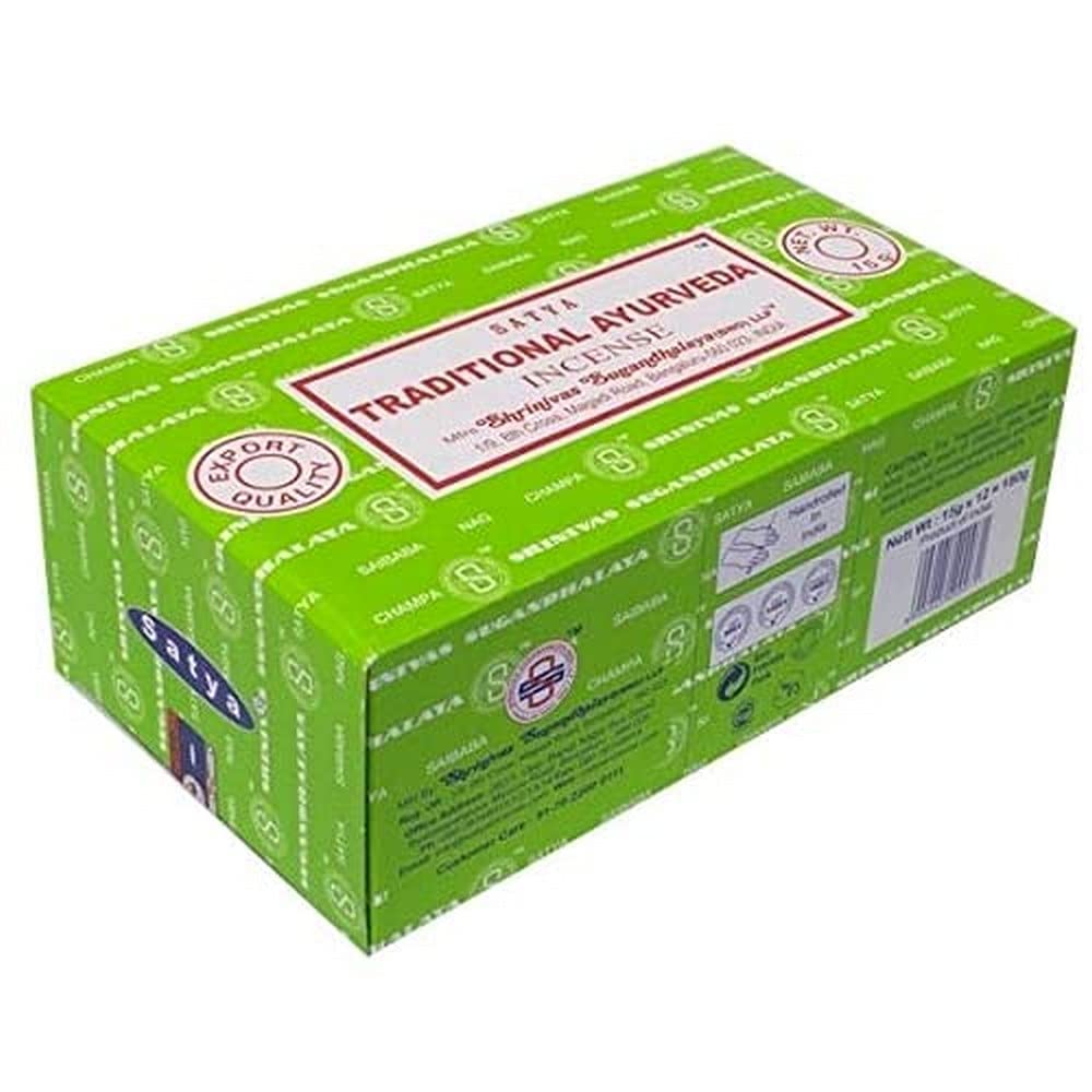  - Set Of 12 Packets Of Traditional Ayurveda Incense Sticks By Satya