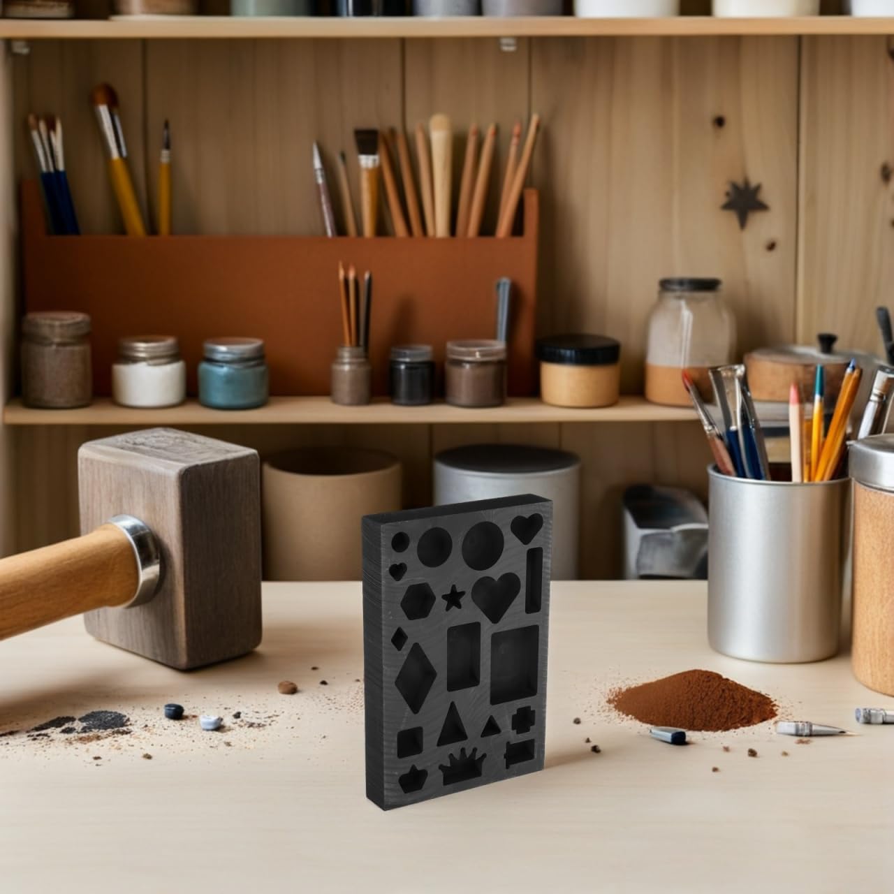 Graphite Mold for Metal Melting Casting Tool for Jewelry Making 20 Holes Ingot Mold Nonstick Design for Smooth Finish Optimized Metal Gold Silver Flow