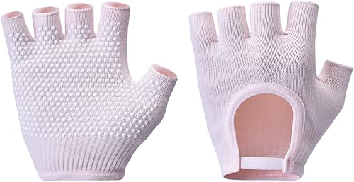 Guantes de yoga antideslizantes sin dedos, ideales para pilates, barras, yoga de aire y entrenamientos de fitness, tela transpirable con agarre