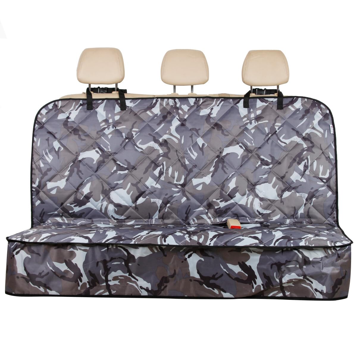 rhinos autostyling COMPATIBLE WITH Mini Countryman (2017 ON) - Grey Camouflage Heavy Duty Premium Quilted Dog Cat Pet Hammock Rear Seat Cover