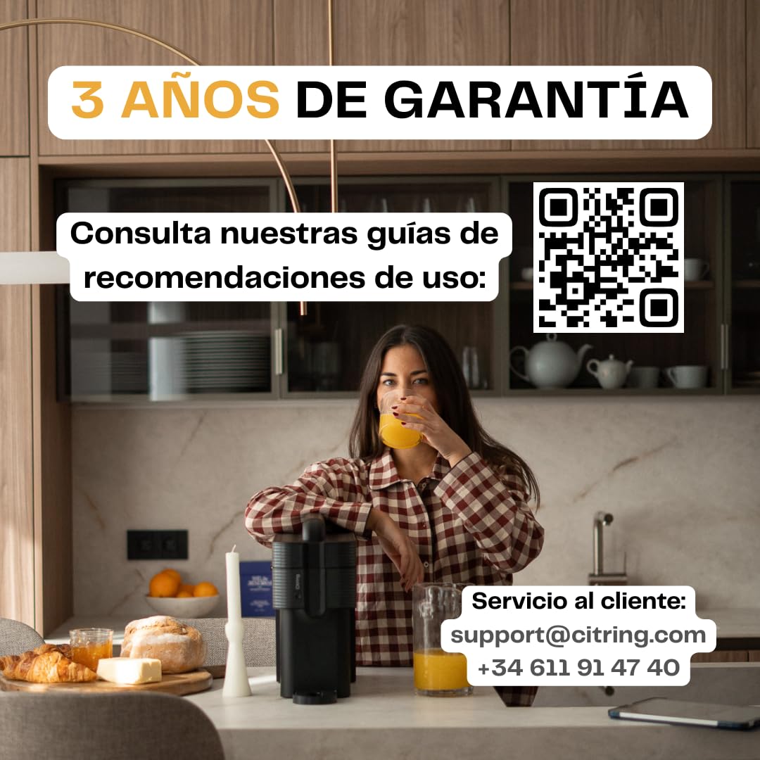 One exprimidor de naranjas electrico automatico | Tu zumo listo en menos de un minuto con solo pulsar un botón - orange juicer machine hecha en España | Más Rápida. Más Limpia. Mejor (BLANCO)