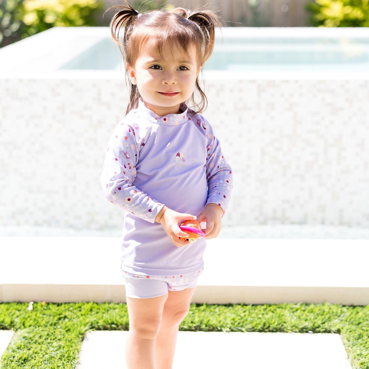 Splash About Long Sleeve Rash Top, Lilac Spring-2 Camisa de protección de Sarpullido, Primavera Lila, 2-3 Years Unisex niños