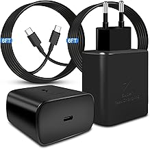 45W Ultra Fast USB C Charger Compatible with Sam Sung Galaxy S24 Ultra/S24/S24+/S23 Ultra/S23/S22 Ultra/S22/S21 Ultra/S20 Ultra/Note 20 with 5.9FT Long Type C Charger Cable
