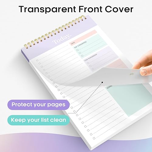 Miniatura 99 de Taja Bloc de notas de lista de tareas pendientes para el trabajo con 52 hojas, 9.8 x 6.5 pulgadas, planificador diario sin fecha, perfecto