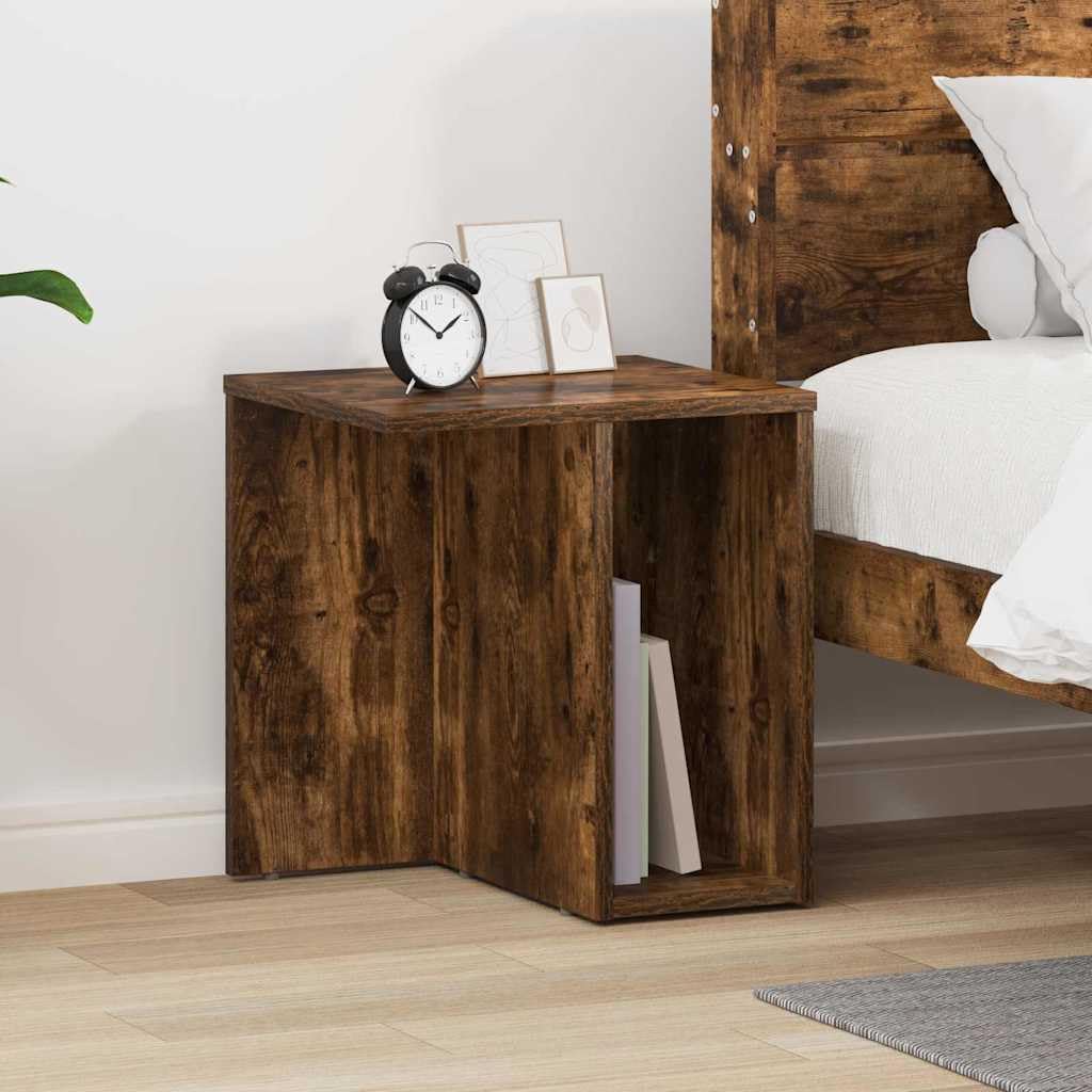 Beistelltisch Geräucherte Eiche 37 x 32 x 40 cm moderner Nachttisch aus Holzwerkstoff Kleiner Couchtisch mit Ablagefach für Wohnzimmer und Schlafzimmer Schlichtes Design
