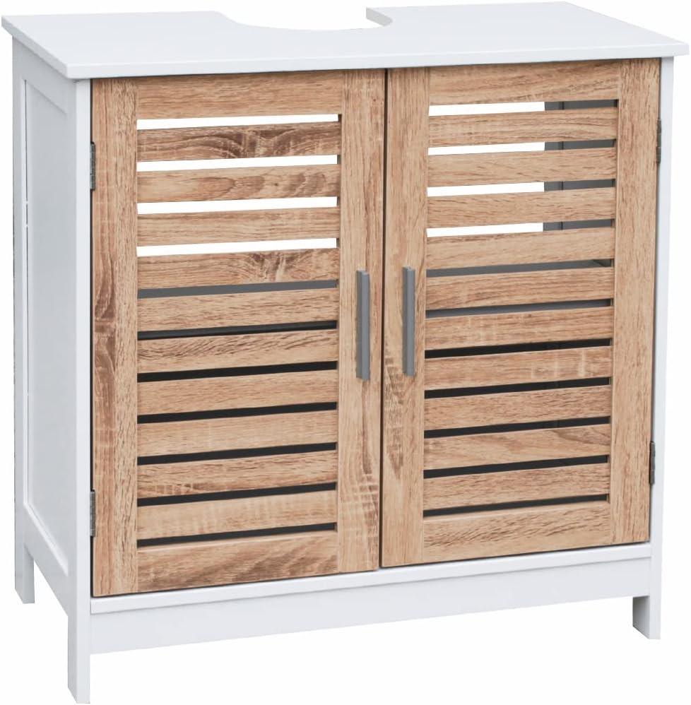 D,casa - Mueble Bajo Lavabo de Blanco Armario Mueble Baño Estilo Nordico (Nordico)