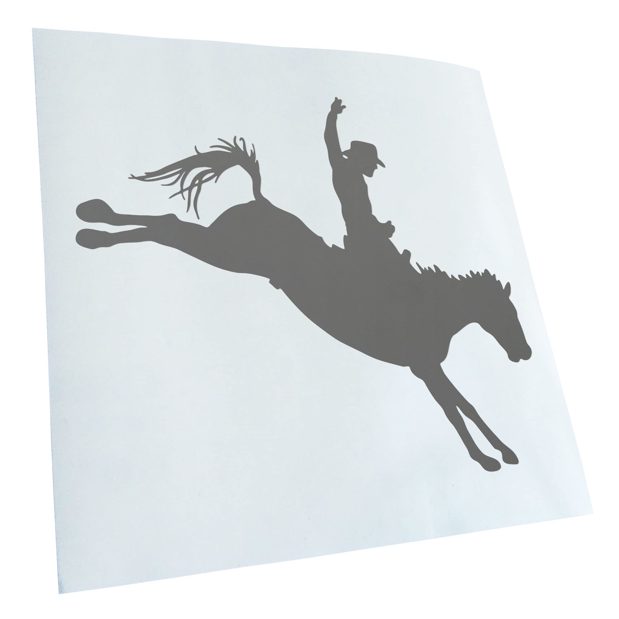 Kiwistar - Car Sticker - Grey - 30 x 25 cm Cowboy with Horse Rodeo Sticker for Car, Laptop, Bicycle, Truck, Motorcycle Multicoloured JDM Decal Racing