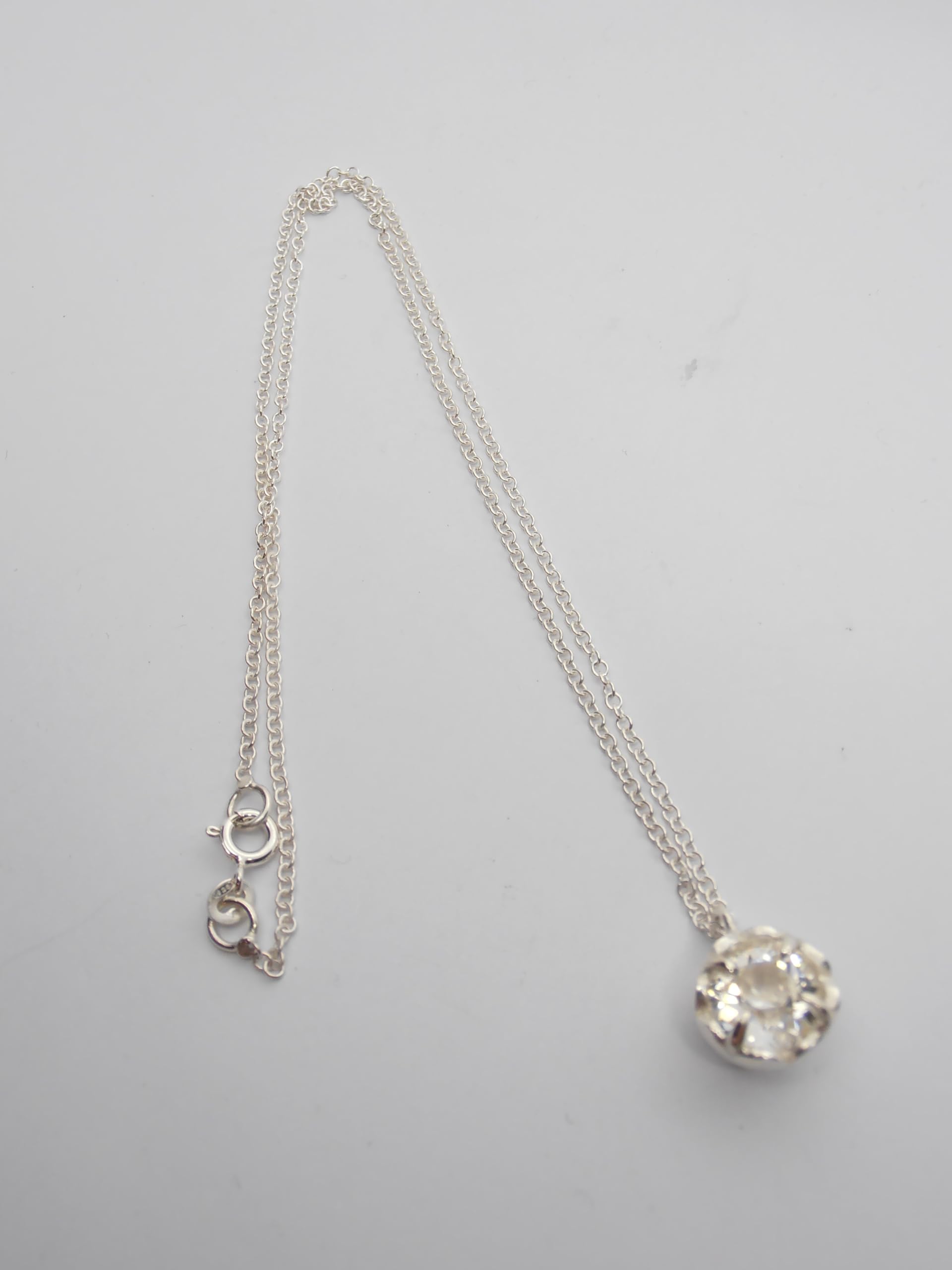 Punto Luce : Girocollo e Ciondolo in Argento 925 con Zircone taglio Brillante - Pendente - Catenina - Collana Pietra Semi-Preziosa