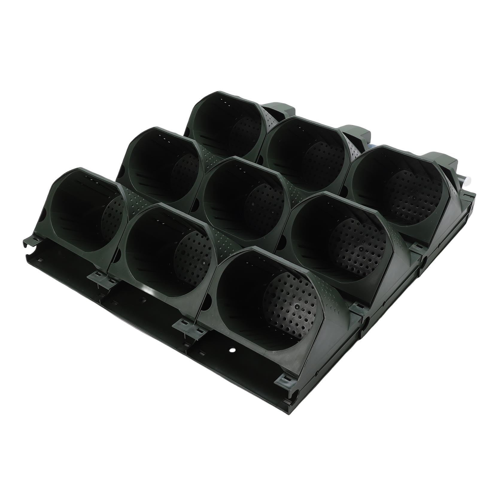 PUSOKEI Pionowe Donice ścienne z 9 Kieszeniami, Wiszący Organizer Roślin, | Wall Mounted Flower Pot Holder, PP Material, Drainage Holes, with Water Collection Trays for Vegetables Balcony Garden