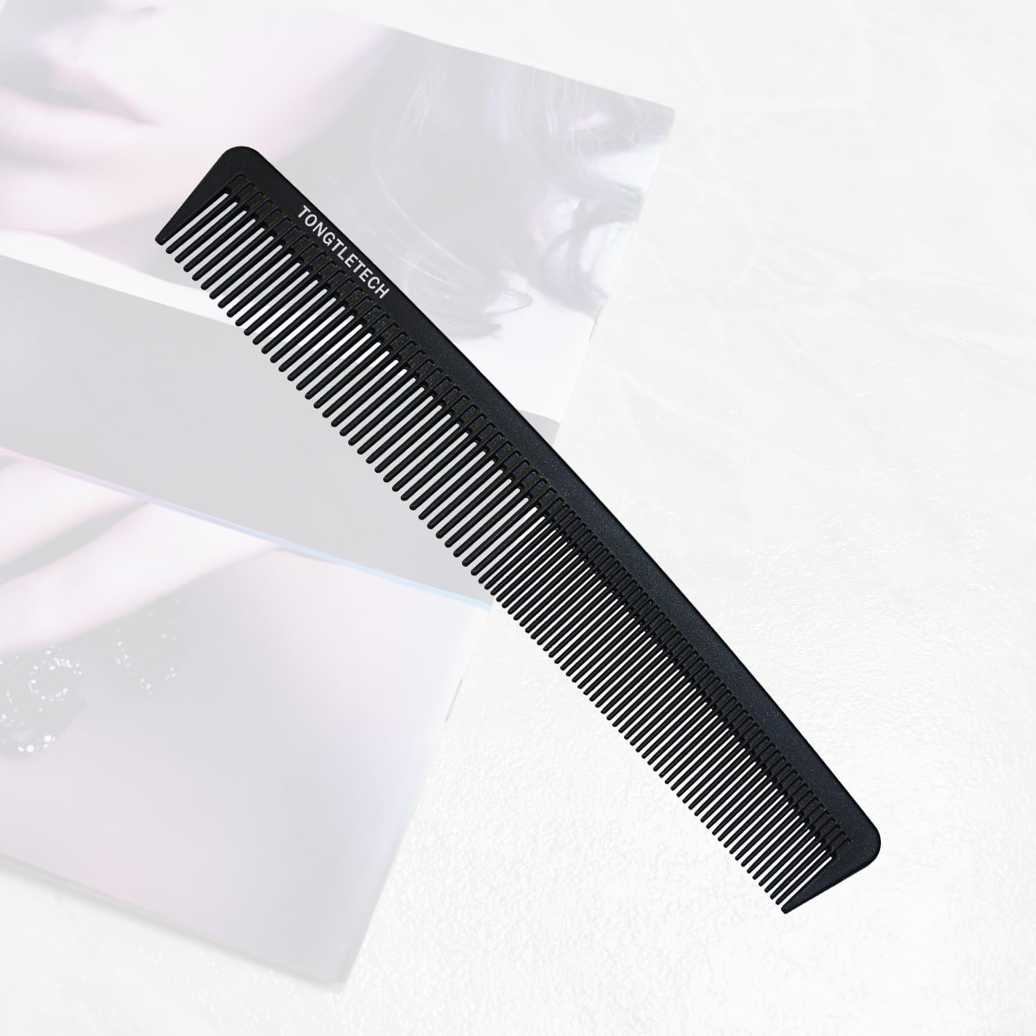 Hair Comb-Professional Hairdressing Anti-Static Carbon Fibre Fine and Standard Tooth Cutting Combs Heat Resistant Barber and Salon Styling Comb