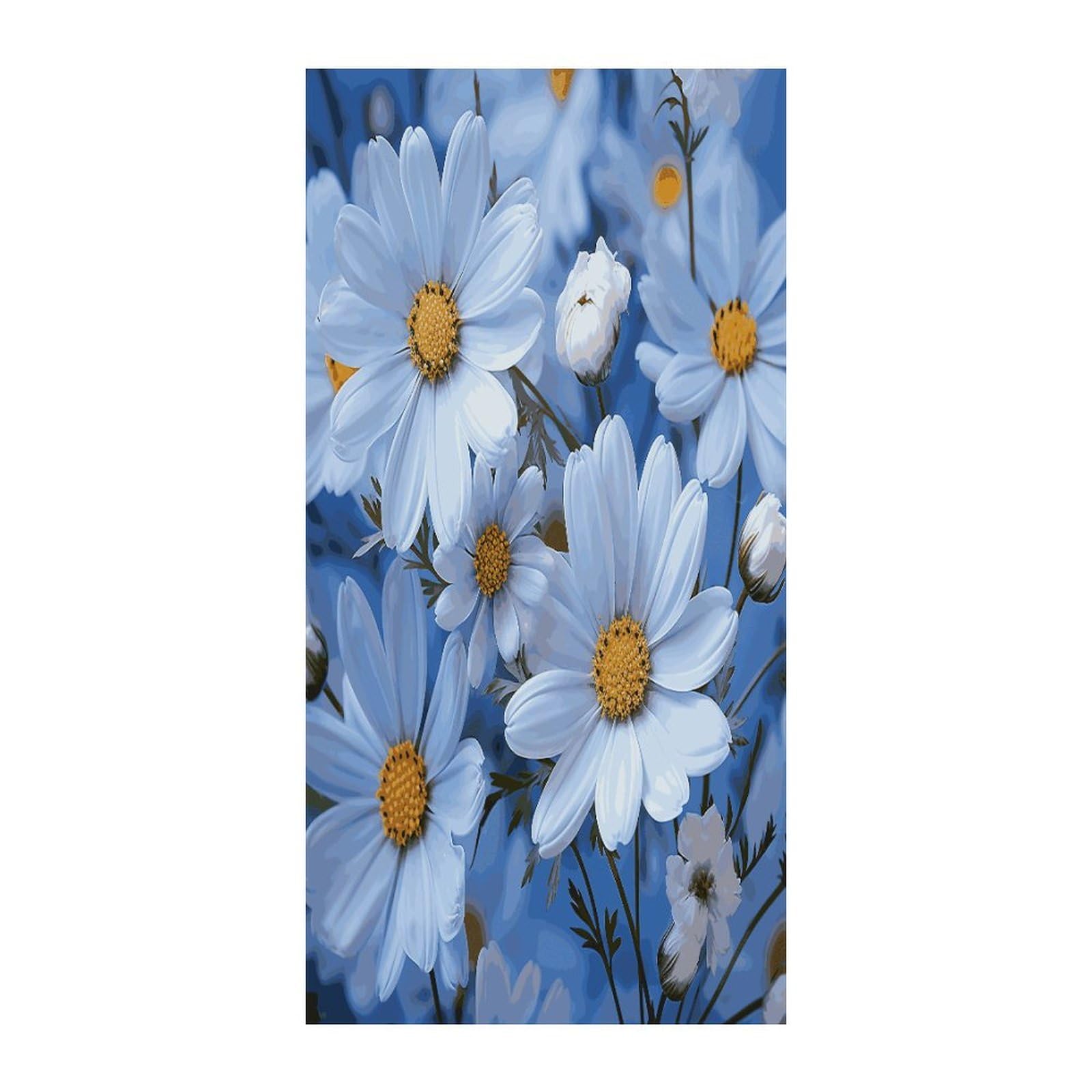 Fekiloot Style Daisy Blue Door Curtain Room Divider Curtains