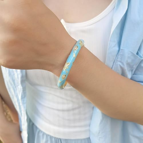 Miniatura 4 de Pulsera de flores vintage Chinoiserie Cloisonne para verano, elegante, vibrante, joyería étnica, regalos para mujeres, mejor amiga, mamá, hermana