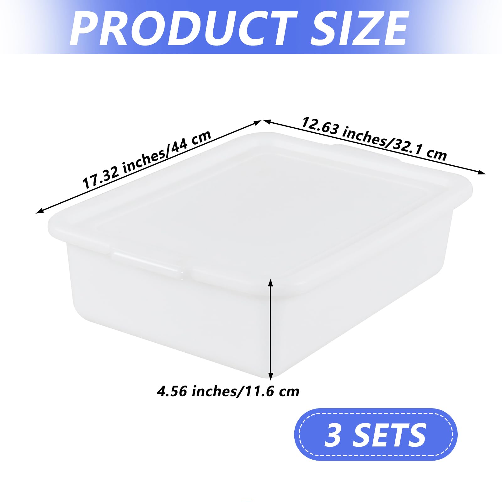 Confezione da 3 scatole per la lievitazione dell'impasto della pizza, vassoio commerciale per fermentazione dell'impasto da 13 l, impilabile, in plastica, per uso domestico e pizzeria (3