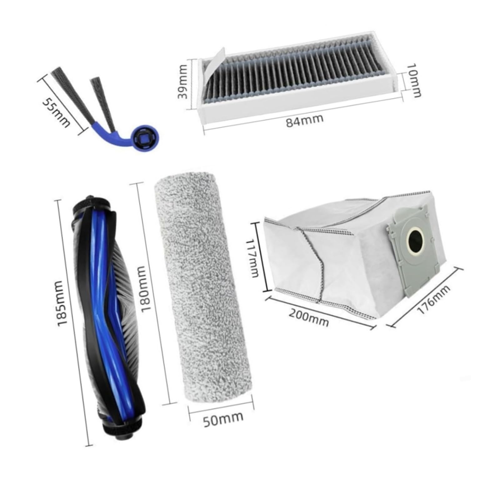 For ECOVACS for DEEBOT T80 for OMNI Robot Aspirapolvere Sostituzione Spazzola Filtro Kit Mop Set di Accessori da 14 Pezzi con Spazzola Principale Filtri HEPA Spazzole Laterali Sacchetti for la Polvere
