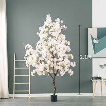 Artificial Cherry Tree Weeping Cherry Tree White Cherry Tree for Indoor Outdoor Home Office Party Table Center Wedding Pale Pink, 6.8FT/210CM