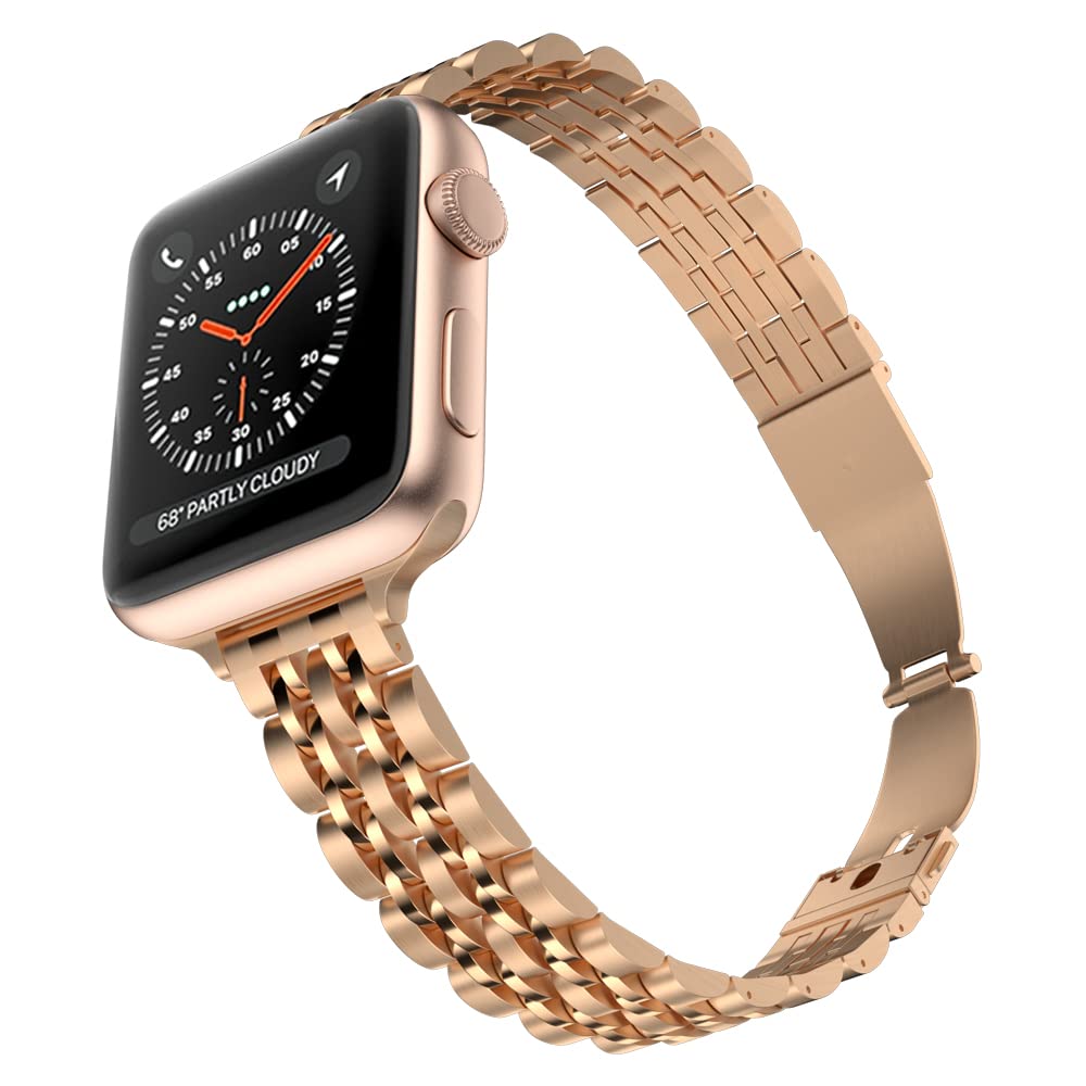 CINORS Metal Band Compatible with Apple iWatch 38mm 40mm 42mm 44mm Women Replacement Stainless Steel Bands for Series 5 4 3 2 1