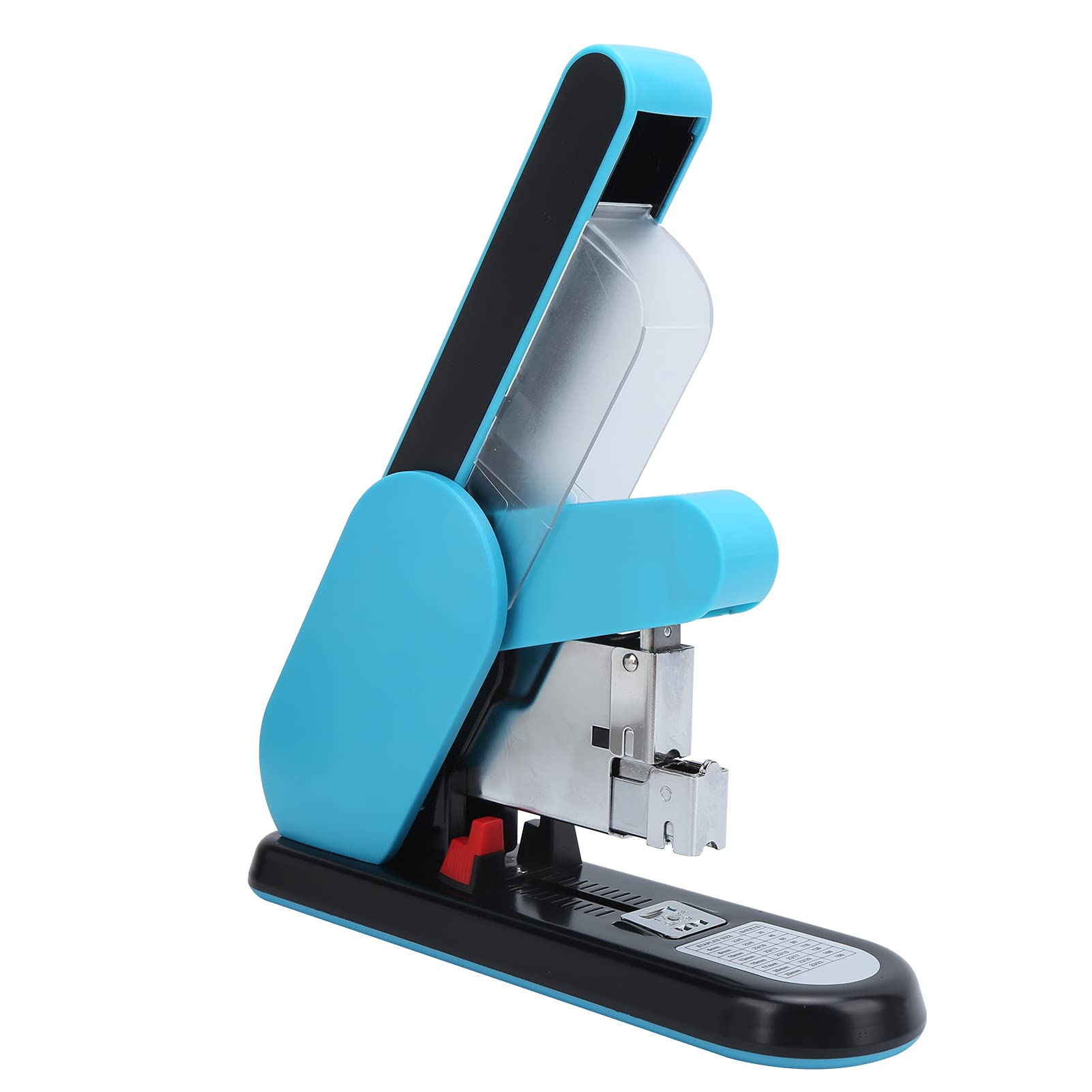 Tnfeeon Grapadora de Alta Capacidad 190 Hojas Grapadora de Alta Capacidad de Gran Guía de Papel Ajustable de Metal Deflector Antipellizcos Ahorro de Mano de Obra (BLUE)