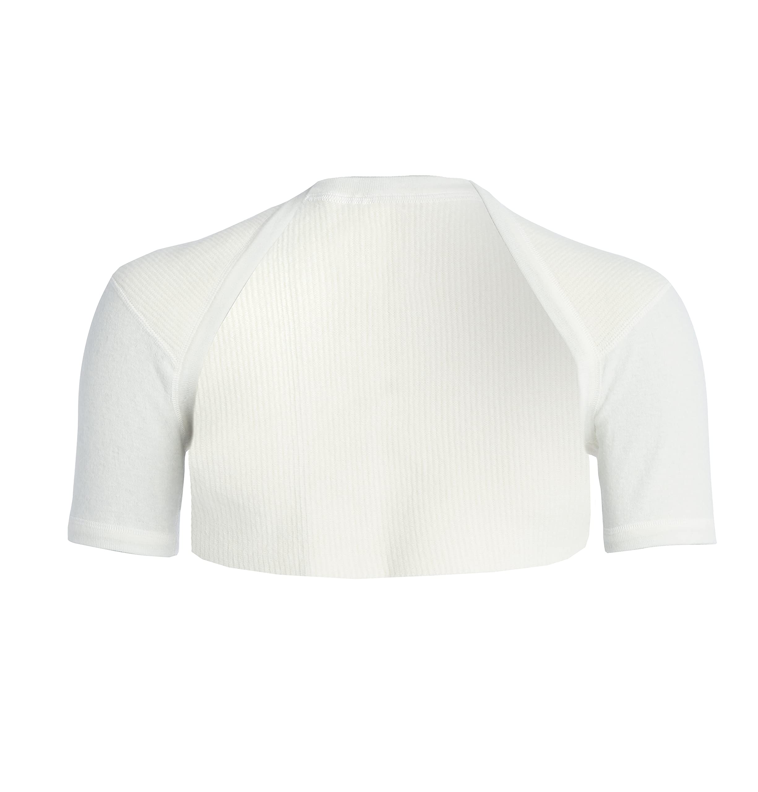 con-ta Schulterwärmer, Winterunterwäsche bei Gelenkschmerzen & Verspannungen, warme Wäsche aus Angora, unisex, in Wollweiß, zertifizierte Angorafasern, hohe Formbeständigkeit Größe: S - XL