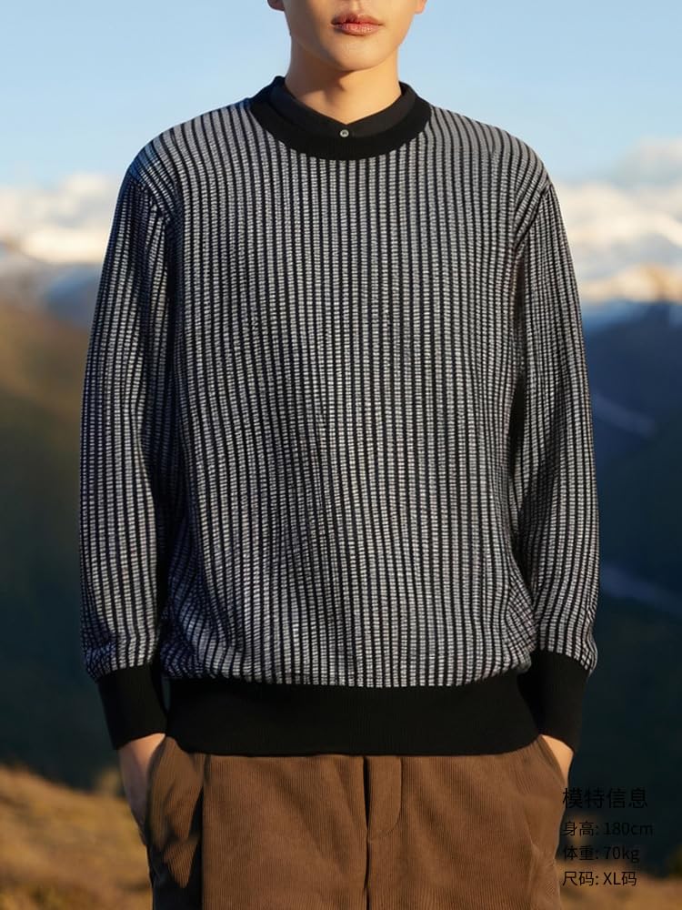 Camisa Falsa De 2 Piezas Jersey Casual Suéter Suelto De Manga Larga De Otoño E Invierno para Hombres