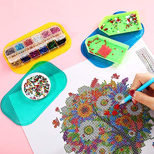 Sticky Mat for Diamond Painting,8 Pcs Anti-Slip Diamond Painting Mats Silicone Sticky Gel Pad for Holding Tray 5D Diamond Embroidery Accessories Tools 14 * 8cm - Image 3