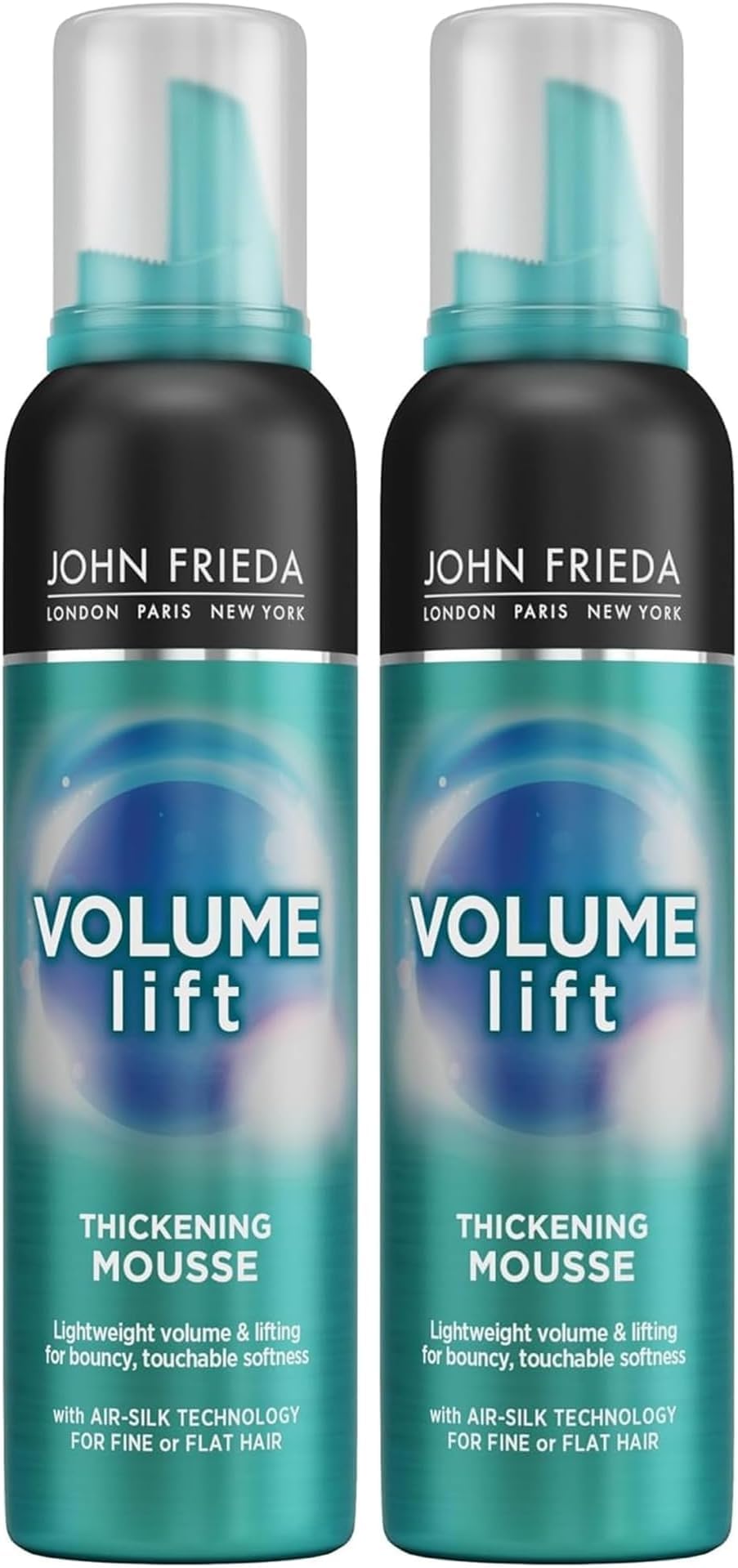 John Frieda Volume Lift Thickening Mousse 200 Ml, Volumising Mousse Thin Hair (Pack of 2)