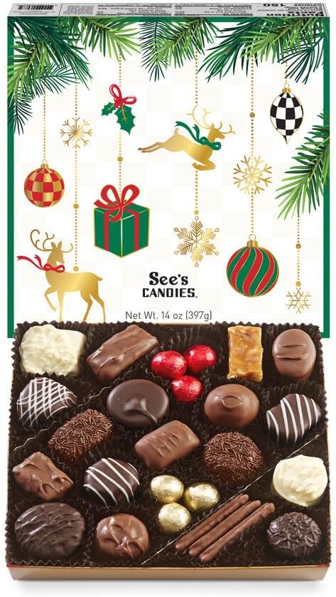 Amazon.com : See's Candies 14 oz Christmas Deck the Halls Box : Grocery ...