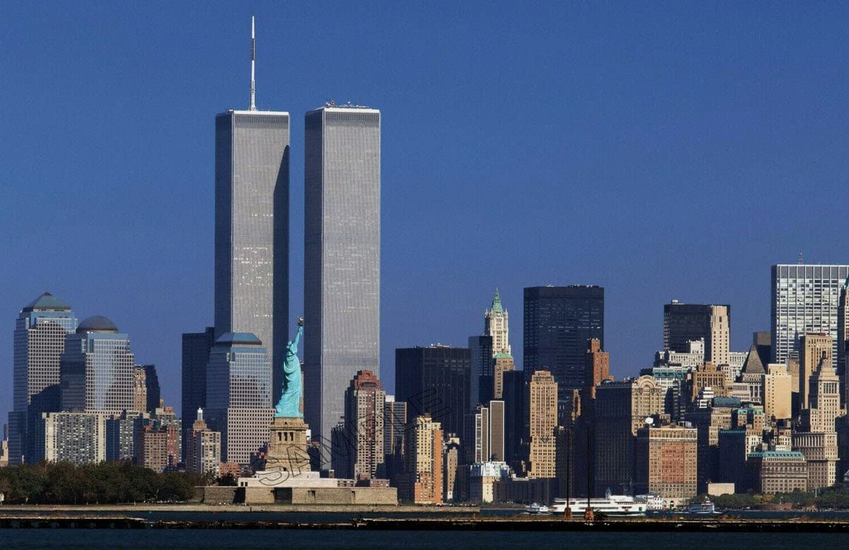 Multicolor World Trade Center Twin Towers New York Vintage Poster Photo Wall Art Picture Poster A4