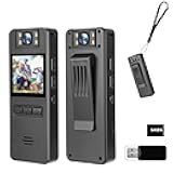 64GB Mini Body Cam,1080P Video Camera with 180° Rotating Lens,120° Wide Angle,Audio and Video Recording, Portable Compact Personal Camera Personal Civilians, Police Law Enforcement