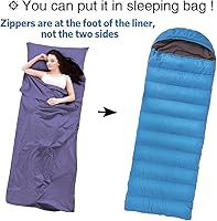 Vista 8 de Sleeping Bag Liner Ultralight Travel Sheet Dirt-Proof Camping Sheets Compact Hotel Sleeping-Sack for Outdoor Backpacking Hiking