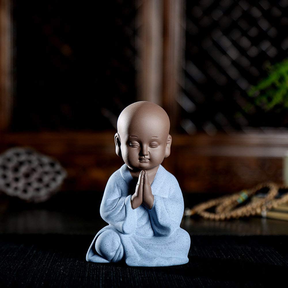 Mini statue de Bouddha en céramique pour voiture, bureau et étagère