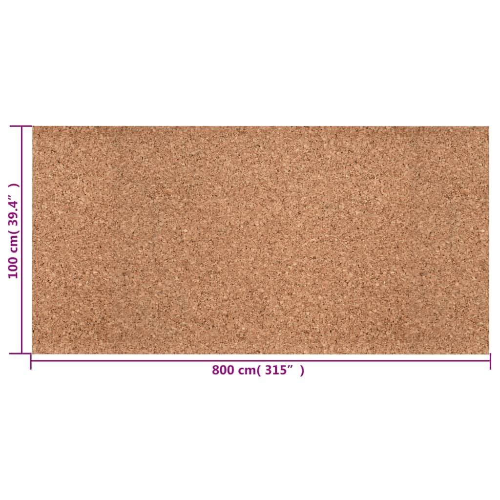 vidaXL Rollo de corcho 100x800 cm 2 mm