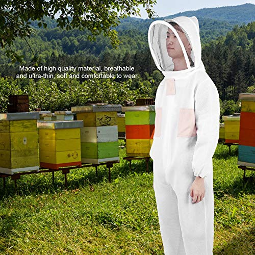 Janzoom Imkeranzug, Imkerschutzzubehör Bienenanzug Doppelte Reißverschlüsse Atmungsaktiv Faltbar für Anfänger und… – Bild 5
