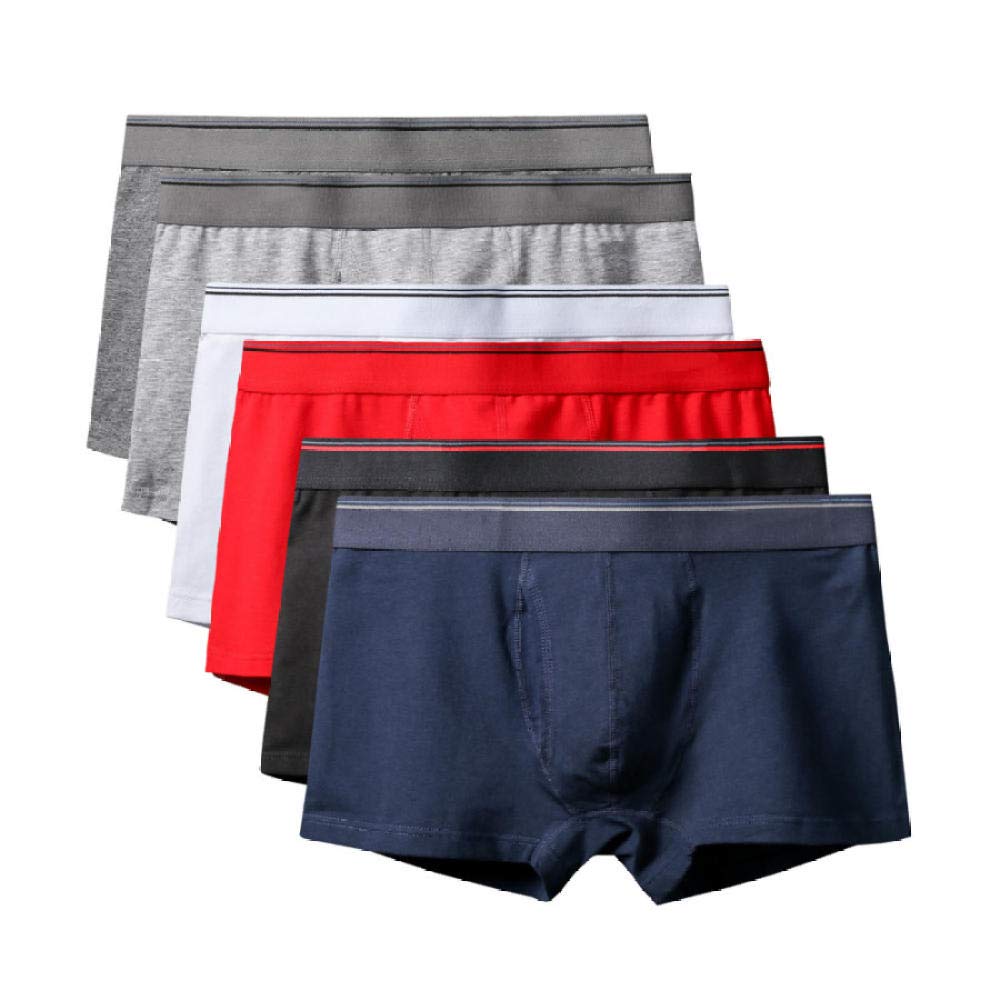 Bóxers Ajustados para Hombre Moda Sexy Algodón Hombres S Plus Size Boxer Shorts Hombre Calzoncillos Bragas Masculinas Grandes (Paquete De 6) Stely E