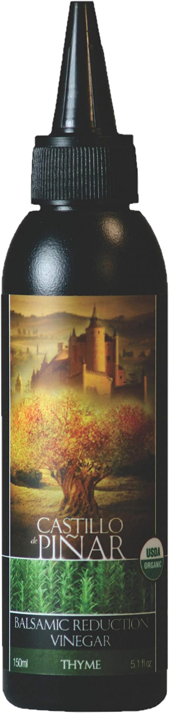 Castillo de Piรฑar Thyme Balsamic Reduced Vinegar 150ml, Certified USDA Organic Non GMO