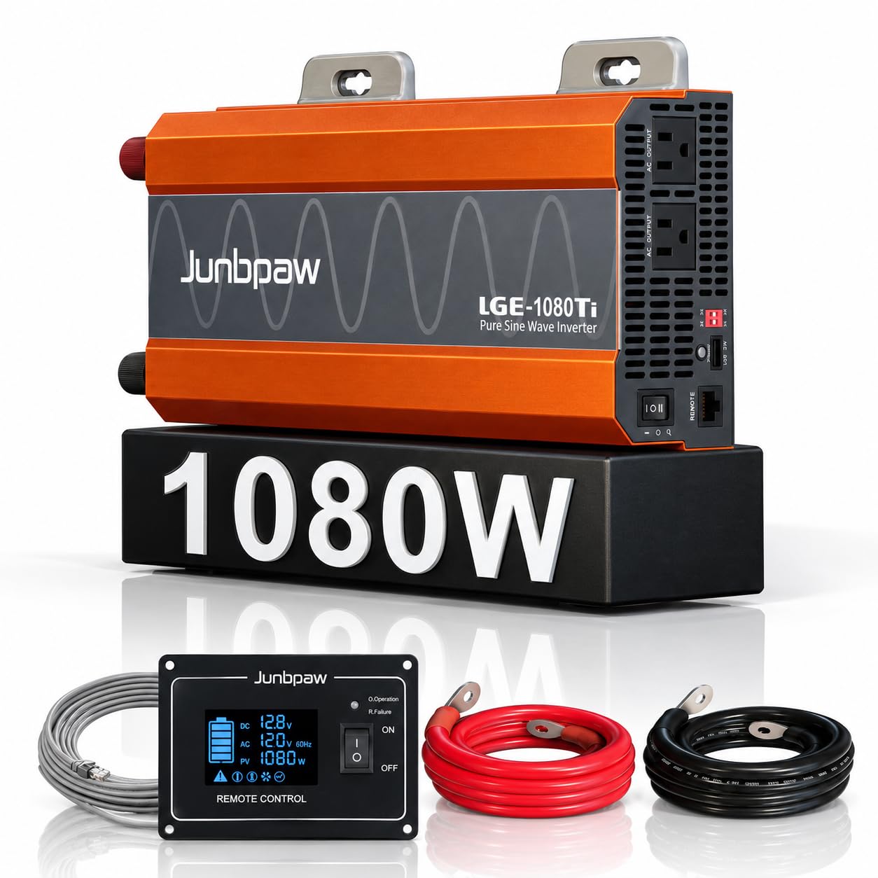 1080W Pure Sine Wave Power Inverter 12V to 110/120V丨50/60HZ丨93% Efficiency