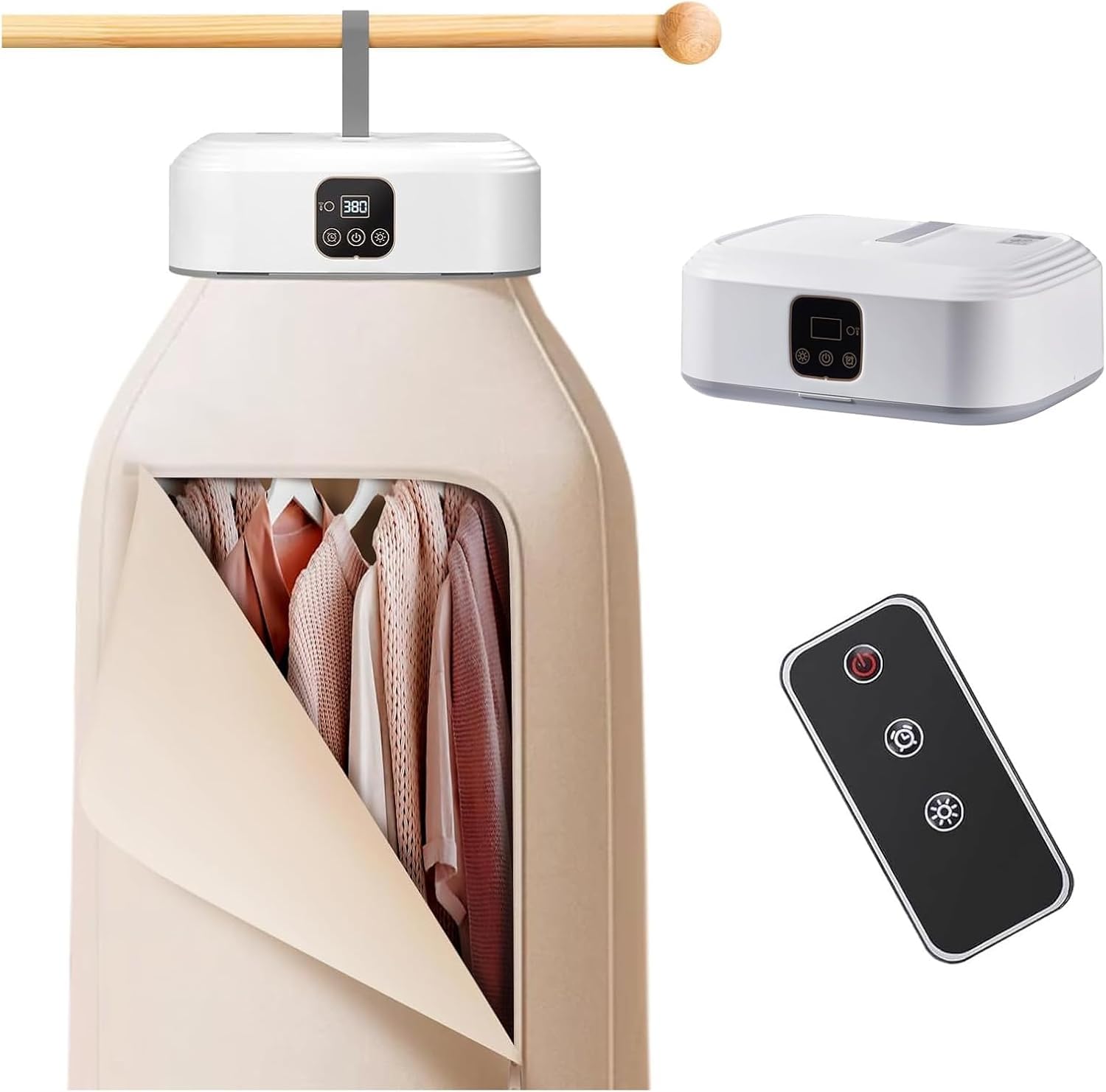 Secadora de Ropa Eléctrica Portátil, Mini Smart Rápida Plegable 600W Compacta Ropa Pequeña (9-12 piezas） con control remoto para Apartamentos Viajes Dormitorio Caravanas Estudiantes Casas Pequeñas