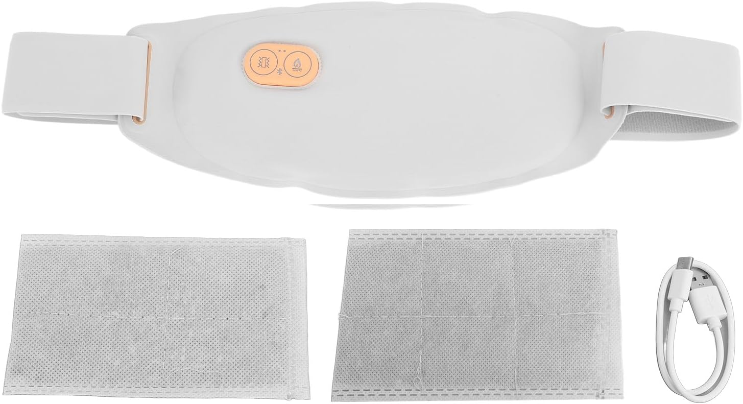Kikumi Electric Heat Belt Fast Heating Temperature Durable 5 Massage Modes Adjustable Menstrual Heating Pad for Menstrual Back Pain