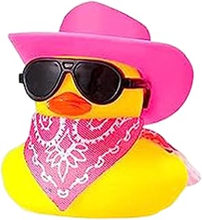 Rubber Ducks | Cowboy Rubber Duck | Rubber Mini Ducks Toy | Floater Ducks Bath Toys | Rubber Duck Car Accessories with Hat Scarf Sunglass