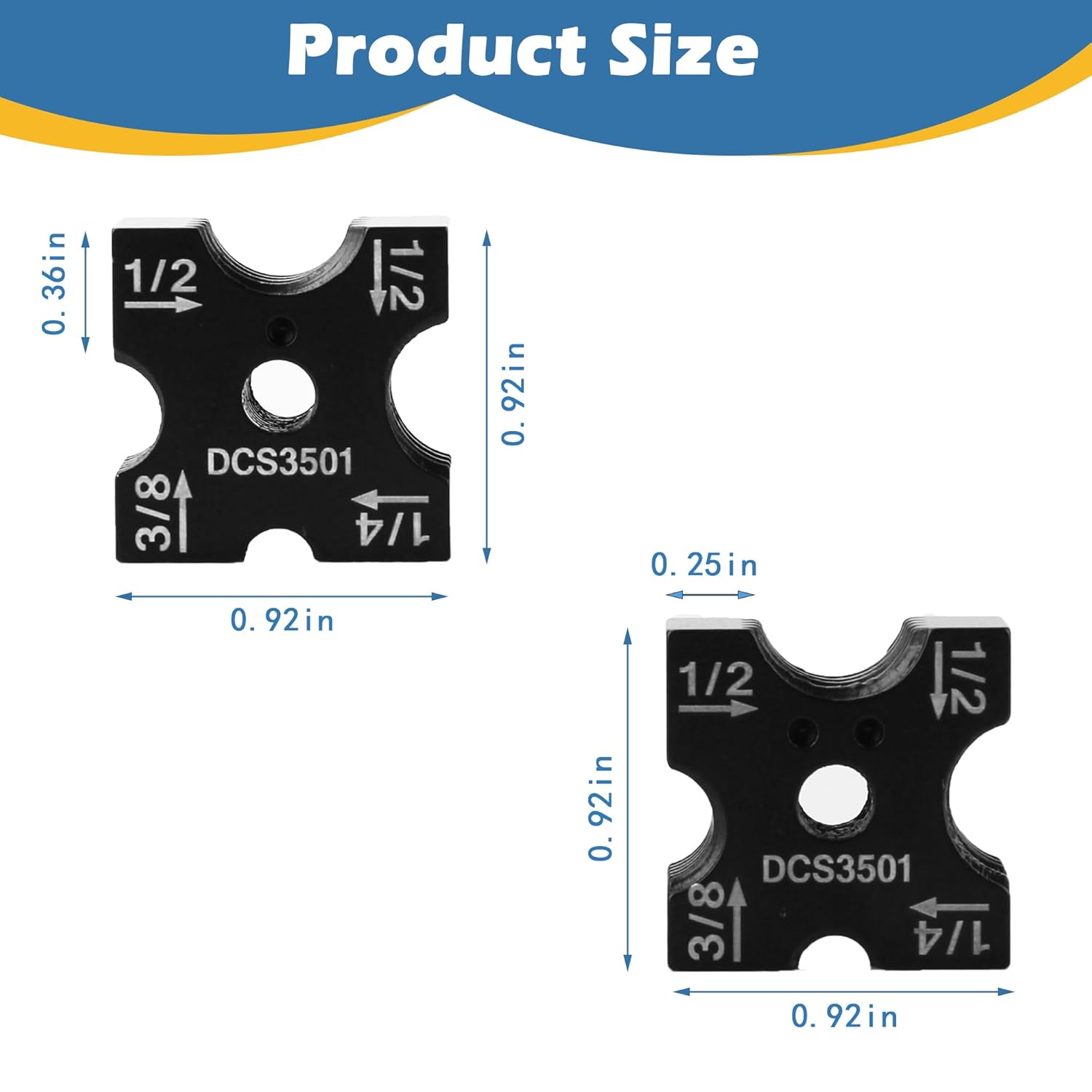 DCS3501 Cutting Die Set for DEWALT Threaded Rod Cutter DCS35012 with 4-Sided Rotatable Cutter & Size Markings，Mutli-Size Replacement DEWALT 20V MAX Cordless Threaded Rod Cutter