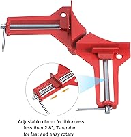 Vista 3 de HARFINGTON Juego de 2 abrazaderas de esquina de 90 grados en ángulo recto para carpintería, herramienta cuadrada de posicionamiento de una sola
