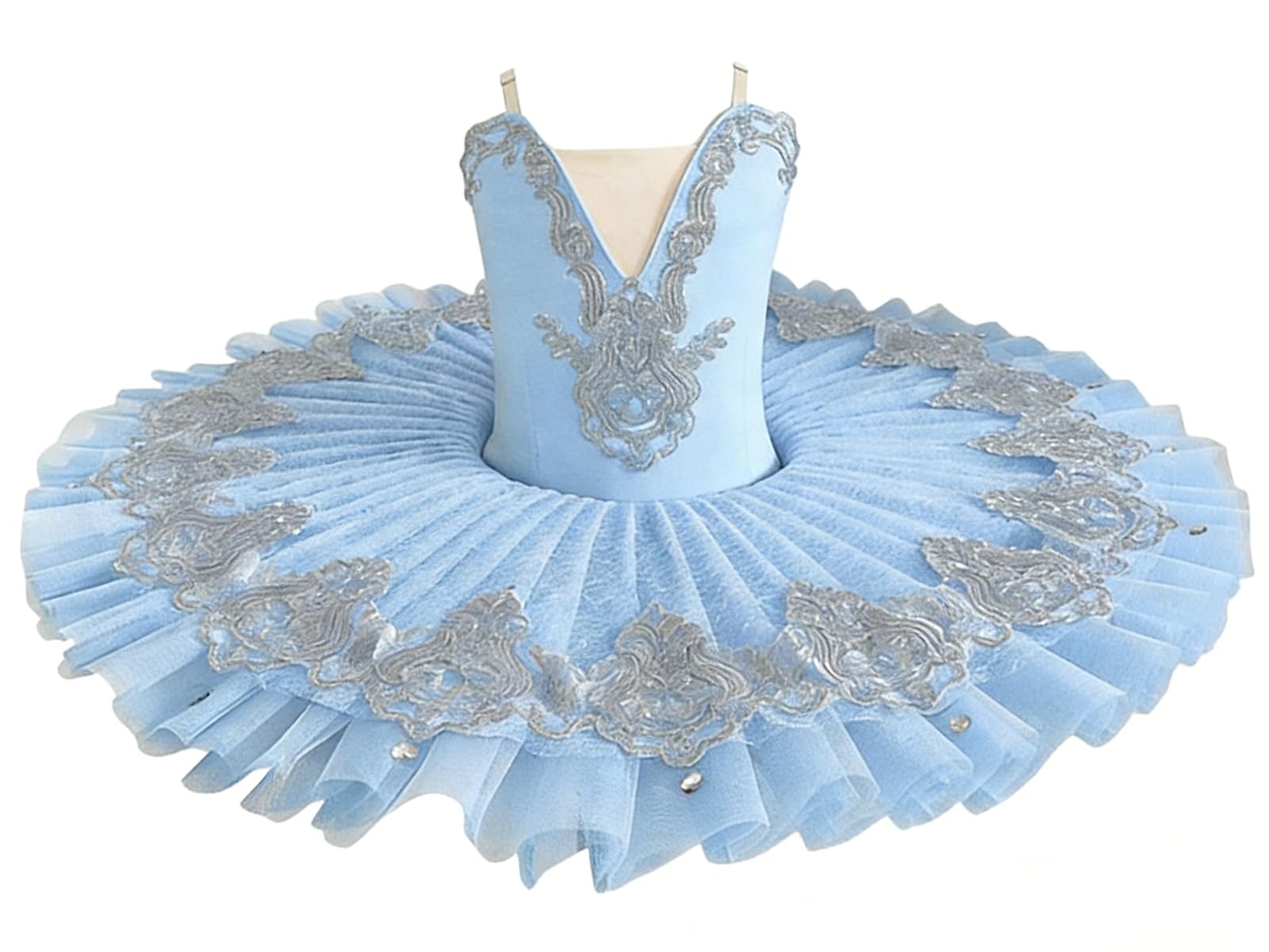 OTMYIGO Tutú de Ballet Profesional para niñas, tutú Tipo panqueque, Vestido de Fiesta de Bailarina, Disfraz de competición de Baile de Ballet Infantil