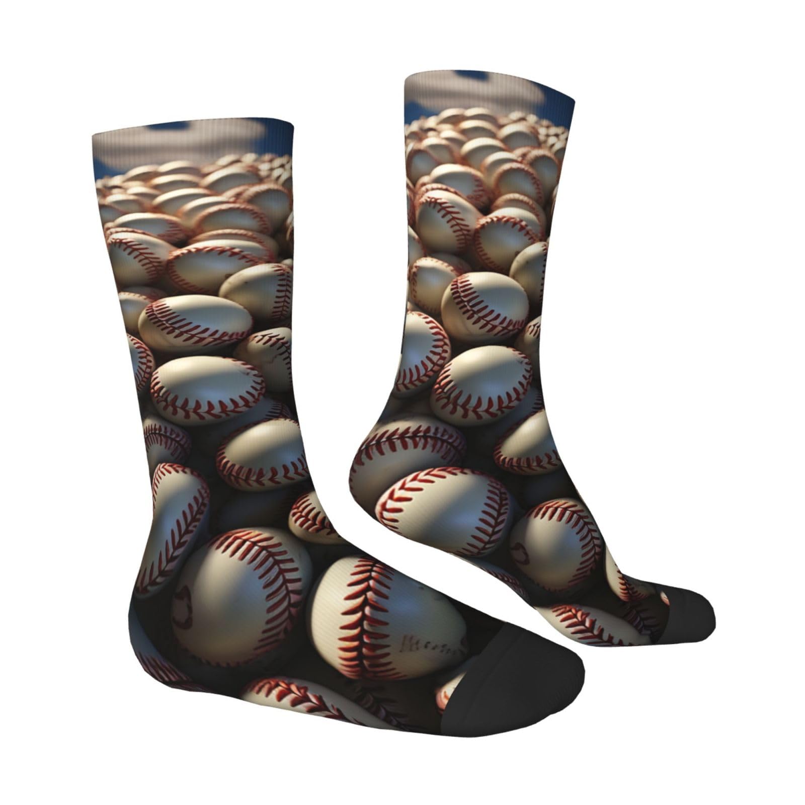 LZQPOEAS Baseball Athletic Socks Unisex Cushioned Crew Socks Hiking Running Calf Sock Soft Above Ankle Sock