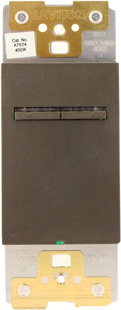 Leviton ATE04-1LG, Acenti 400W Electronic Low Voltage Dimmer, Single-Pole, 3-Way or More Applications, Slate