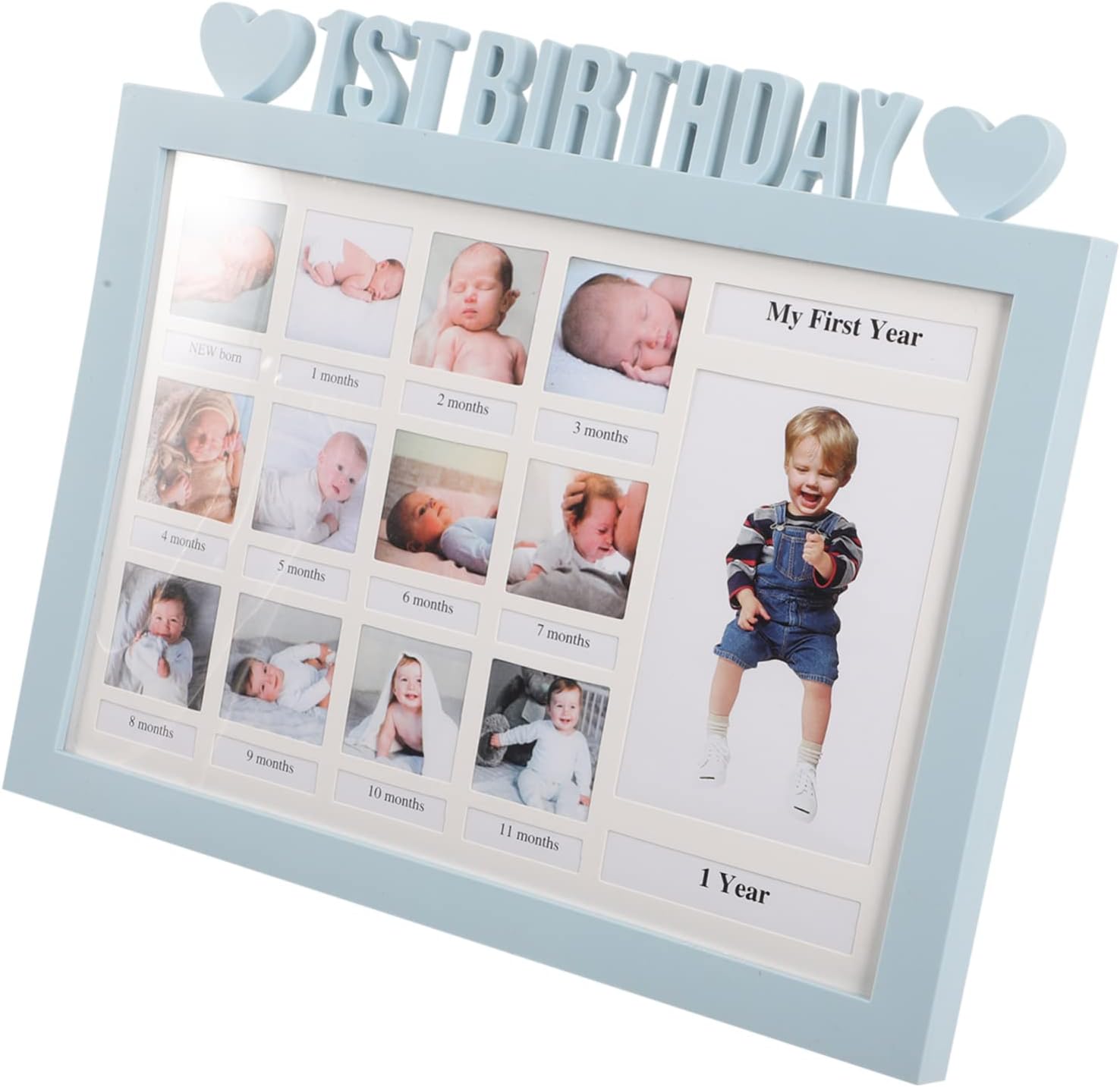 BESTonZON Birthday Growth Photo Frame Creative Month Keepsake Display for Boys and Girls for Nursery Decor and Birthday Celebrations