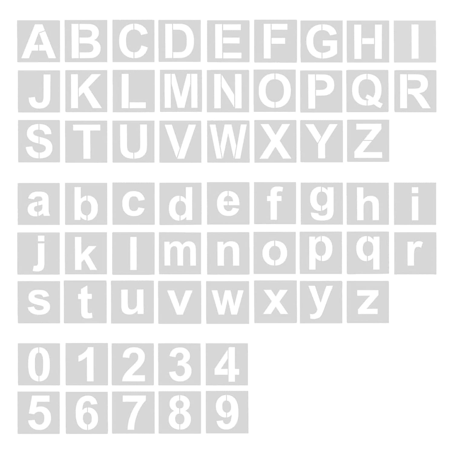 Hopzab 62 Pcs Letter Number Stencils Plastic Letter Number Templates Reusable Alphabet Stencils for Art Drawing Craft DIY Writing Wood Sign Wall Art(4 Inches)
