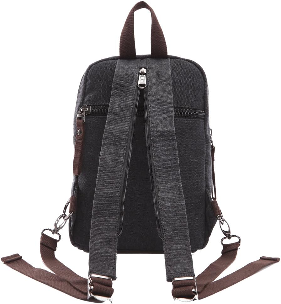 Arbag Small Cute Backpack Vintage Casual Canvas Shoulder Bag Daypack 8528bag,Black - Image 3