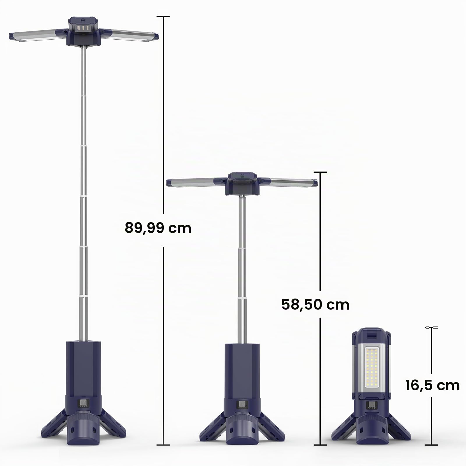 Lampada da Campeggio Telescopica Ricaricabile 10000 Mah, 4000Lm, Rotanti 270°, Telecomando, Impermeabile IP45, Caldo/Bianco/Naturale, Luce Campeggio Alluminio con Temperatura Colore Regolabile