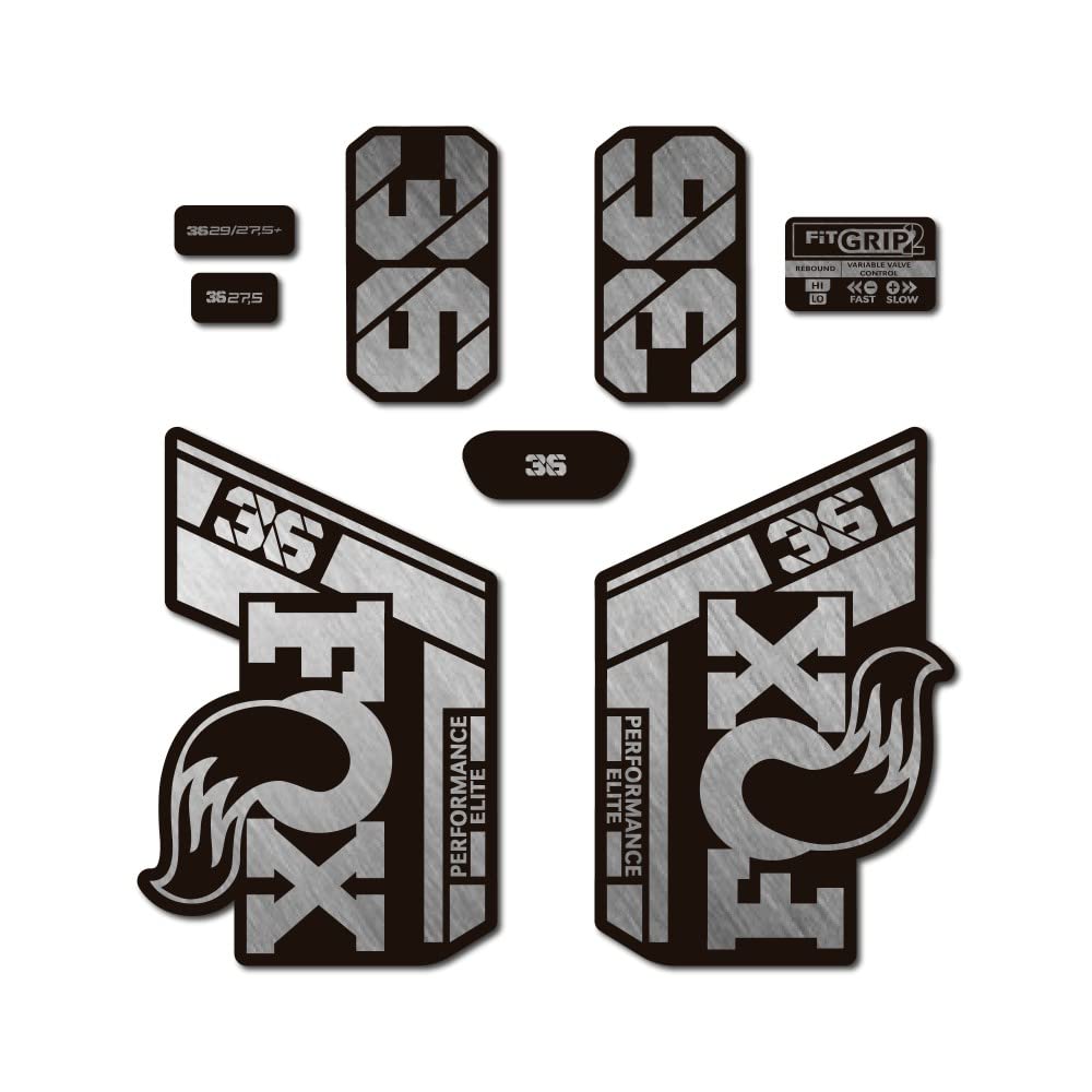 STAR SAM Stickers Compatible with Fox 36 Performance Elite 2021 Metallic Silver 1 CMT