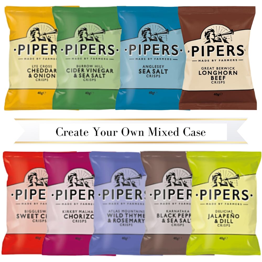 Pipers Crisps | Create Your Own Mixed Case 24x40g | Choose how you would like your box mixed, 7 flavours in total