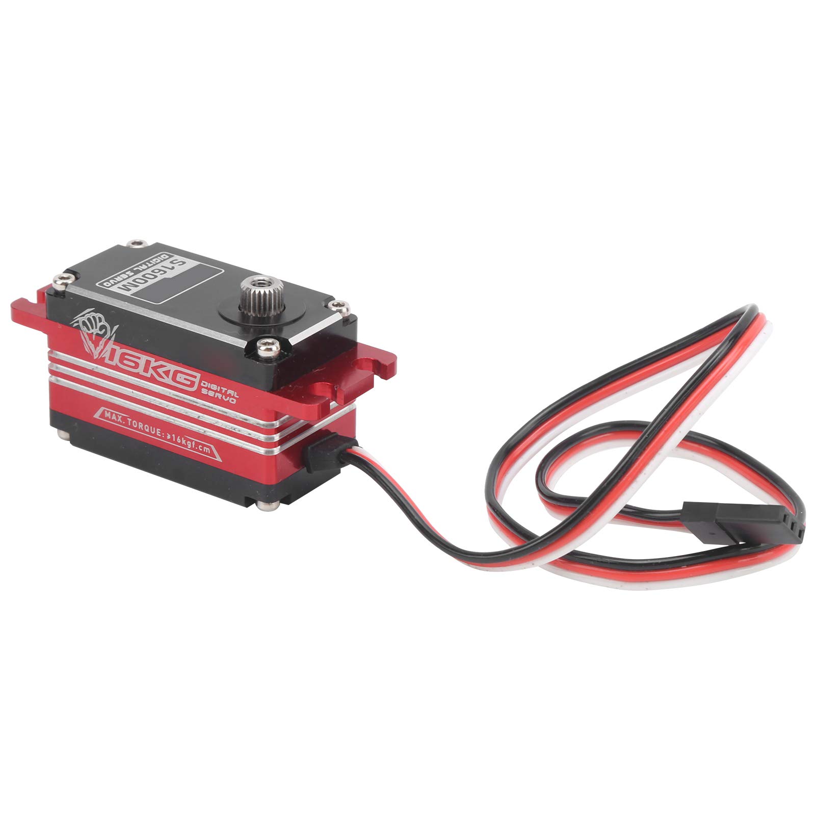 Surpass Hobby S1600M Servomoteur RC sans Noyau 16 kg Servo à Engrenages métalliques étanche à Couple élevé pour véhicules Tout-Terrain RC 1/10 1/12 Coque en Alliage d'aluminium